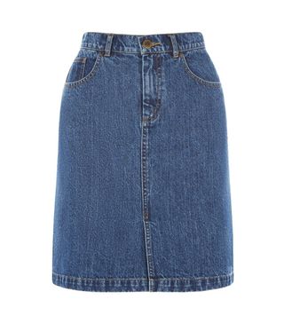 Warehouse + Denim Split Skirt