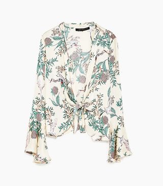 Zara + Floral Print Blouse