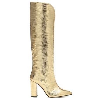 Paris Texas + Croc-Effect Metallic Leather Boots