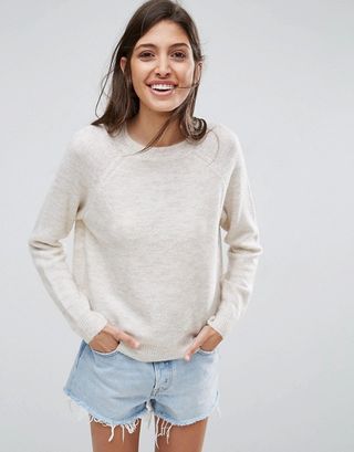 ASOS + Sweater in Fully Yarn With Crew Neck