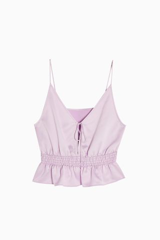 Topshop + Lilac Plunge V Shirred Cami