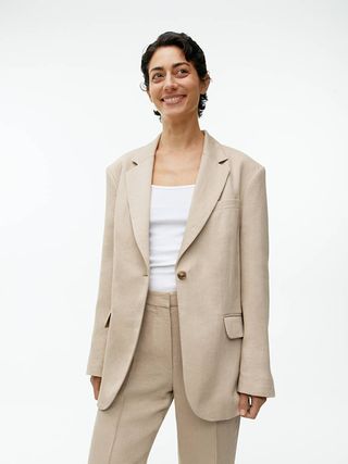 Arket + Textured Linen Blend Blazer