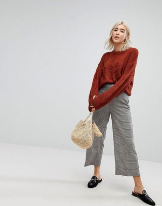 New Look + Cropped Check Pants