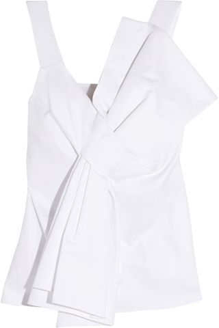 Victoria by Victoria Beckham + Knotted Cotton and Silk-Blend Crepe Top