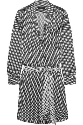 Equipment x Kate Moss + Rosalind Printed Silk-Satin Shirt Dress