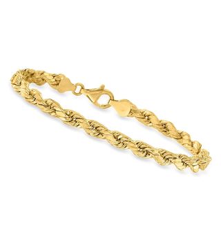 Canaria + 5.5mm 10kt Yellow Gold Rope Chain Bracelet