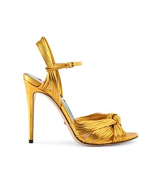 Gucci + Metallic Gold Sandal