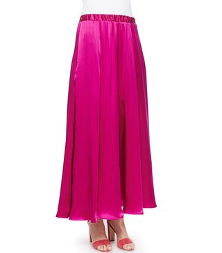 Neiman Marcus + Silk Pull-On Maxi Skirt