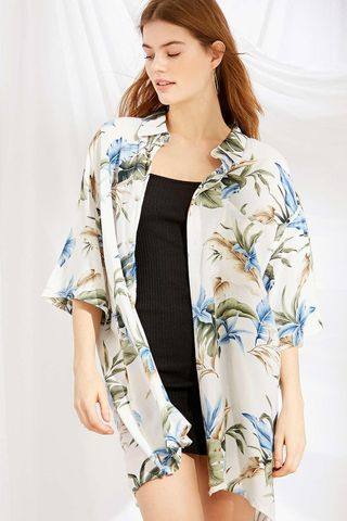 Urban Renewal + Vintage Oversized Tropical Print Shirt