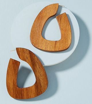 Sophie Monet + Wooden Bell Hoop Earrings