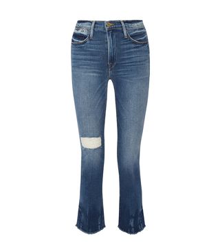 Frame + Le High Distressed Straight-Leg Jeans