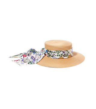 Gucci + Floral-Print Silk Satin-Trimmed Woven Paper Hat