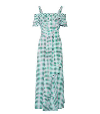 Draper James + Dolly Cold-Shoulder Gingham Cotton and Silk-Blend Maxi Dress