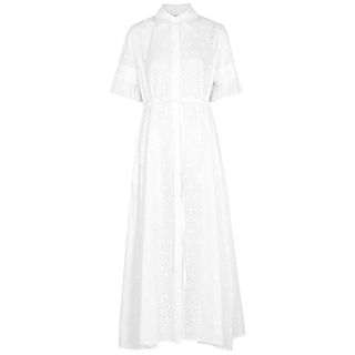 Evi Grintela + White Broderie Anglaise Shirt Dress
