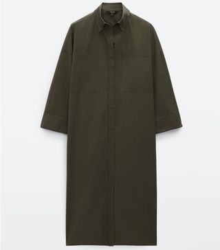 Massimo Dutti + Long Poplin Shirt Dress