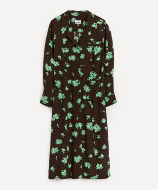 Ganni + Tailored Floral Eco Shirt-Dress