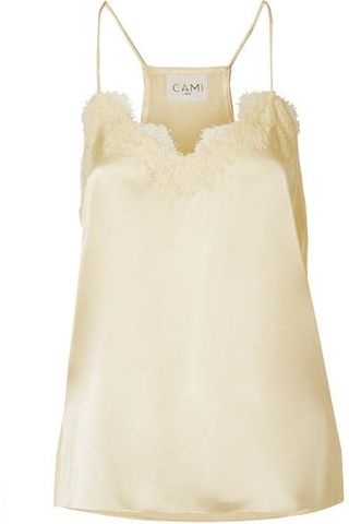 Cami NYC + Racer Lace-Trimmed Silk-Charmeuse Camisole