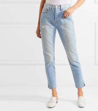 Frame + Le Original Skinny Distressed High-Rise Straight-Leg Jeans