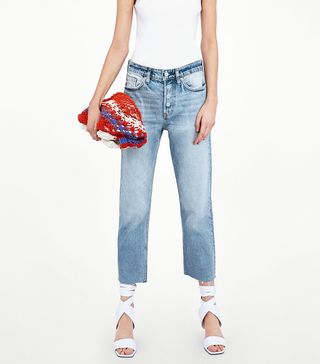 Zara + Straight Leg Hi-Rise Jeans