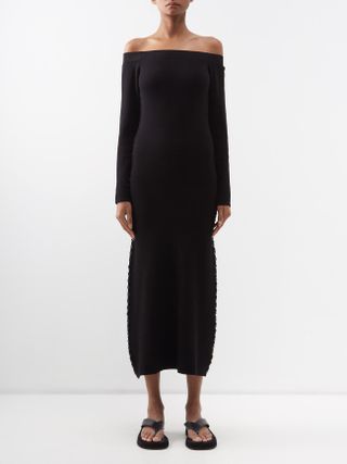 Altuzarra + Ramla Off-the-Shoulder Knitted Dress
