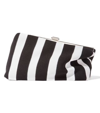 Proenza Schouler + Frame Asymmetric Striped Canvas Clutch