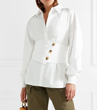 Tibi + Layered Cotton-Poplin Shirt