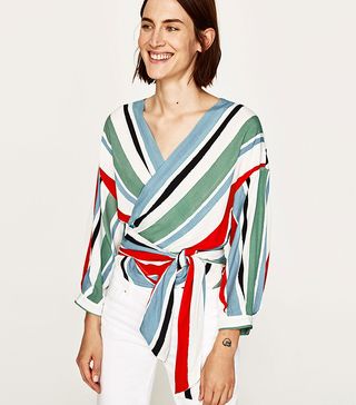 Zara + Crossover Striped Top
