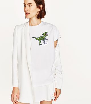 Zara + Dinosaur Appliqué Short Sleeve T-Shirt