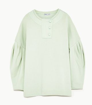 Zara + Puff Sleeve Sweatshirt