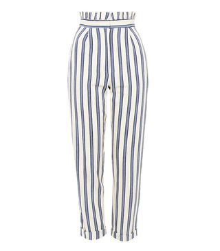 Topshop + Stripe Ruffle Peg Trousers