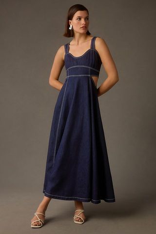 Aureta Studio + Corset Denim Cutout Dress