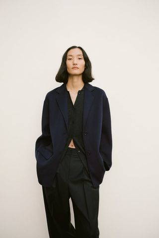 Zara + Double Faced Wool Blazer