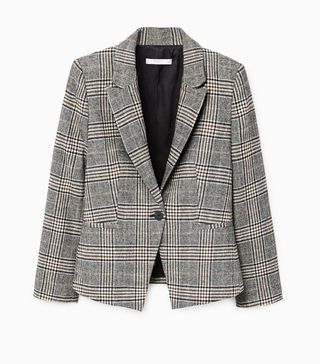 Mango Outlet + Check Structured Blazer