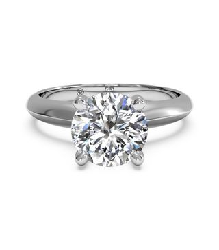 Ritani + Solitaire Diamond Kife-Edge Engagement Ring