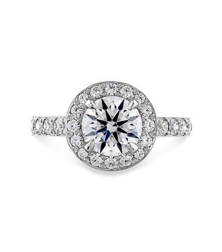 Hearts on Fire + Illustrious Halo Engagement Ring