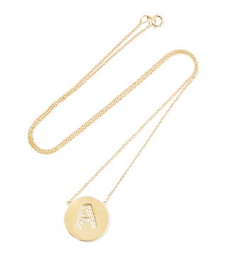 Jennifer Meyer + Letter 18k Gold Diamond Necklace