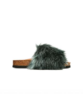 Zara + Flat Furry Sandals