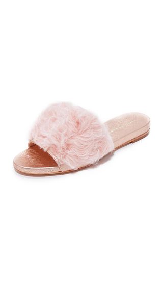 Loeffler Randall + Domino Shearling Slides