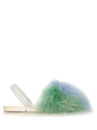 Del Rio London + Tri-Colour Raccoon-Fur Sandals