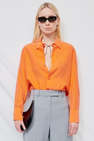Gabriela Coll Garments + No.56 Orange Silk Blouse