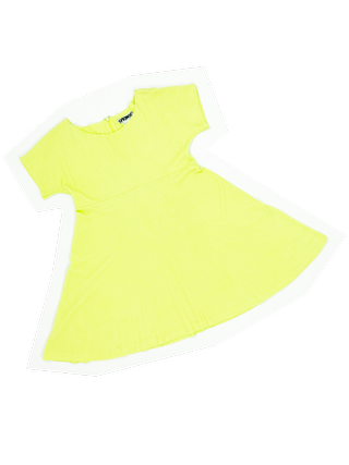 James Veloria + Stephen Sprouse 80s Neon Yellow Babydoll Dress
