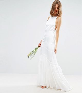 ASOS Bridal + Cami Maxi Dress With Concertina Folding