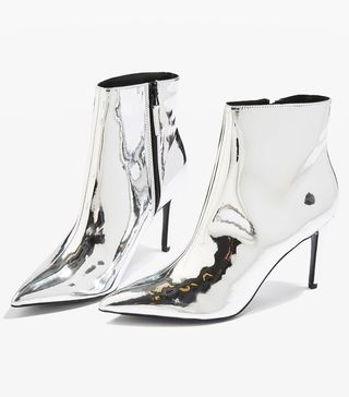 Topshop + Mimosa Metallic Ankle Boots