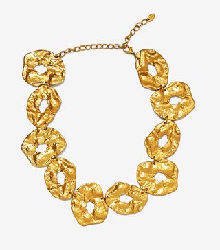 Zara + Gold-Toned Necklace With Irregular Shaped Details