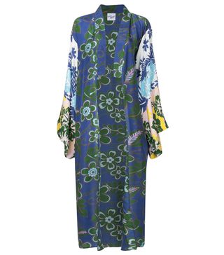 Michel Klein + Floral Print Oversized Kimono Coat