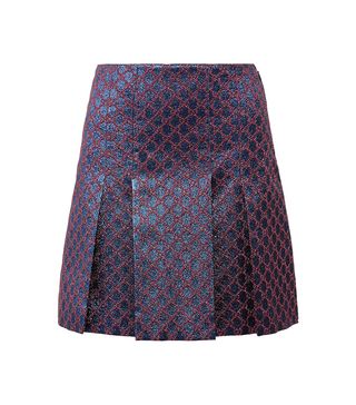 Gucci + Pleated Metallic Jacquard Mini Skirt