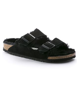 Birkenstock + Arizona Shearling Sandals in Black