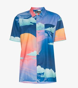 Double Rainbow + Wet Dream Print Cotton Hawaiian Shirt