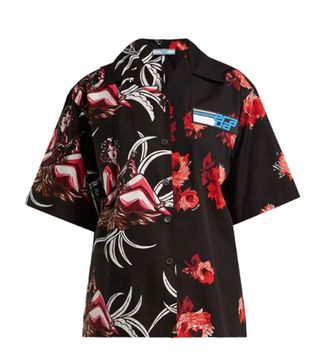 Prada + Rose and Hawaiian-Print Cotton Shirt