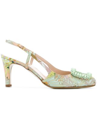 Lenora + Floral Embellished Pumps